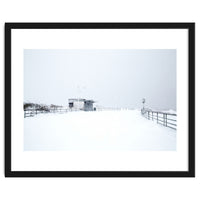 Hut in the winter seascape