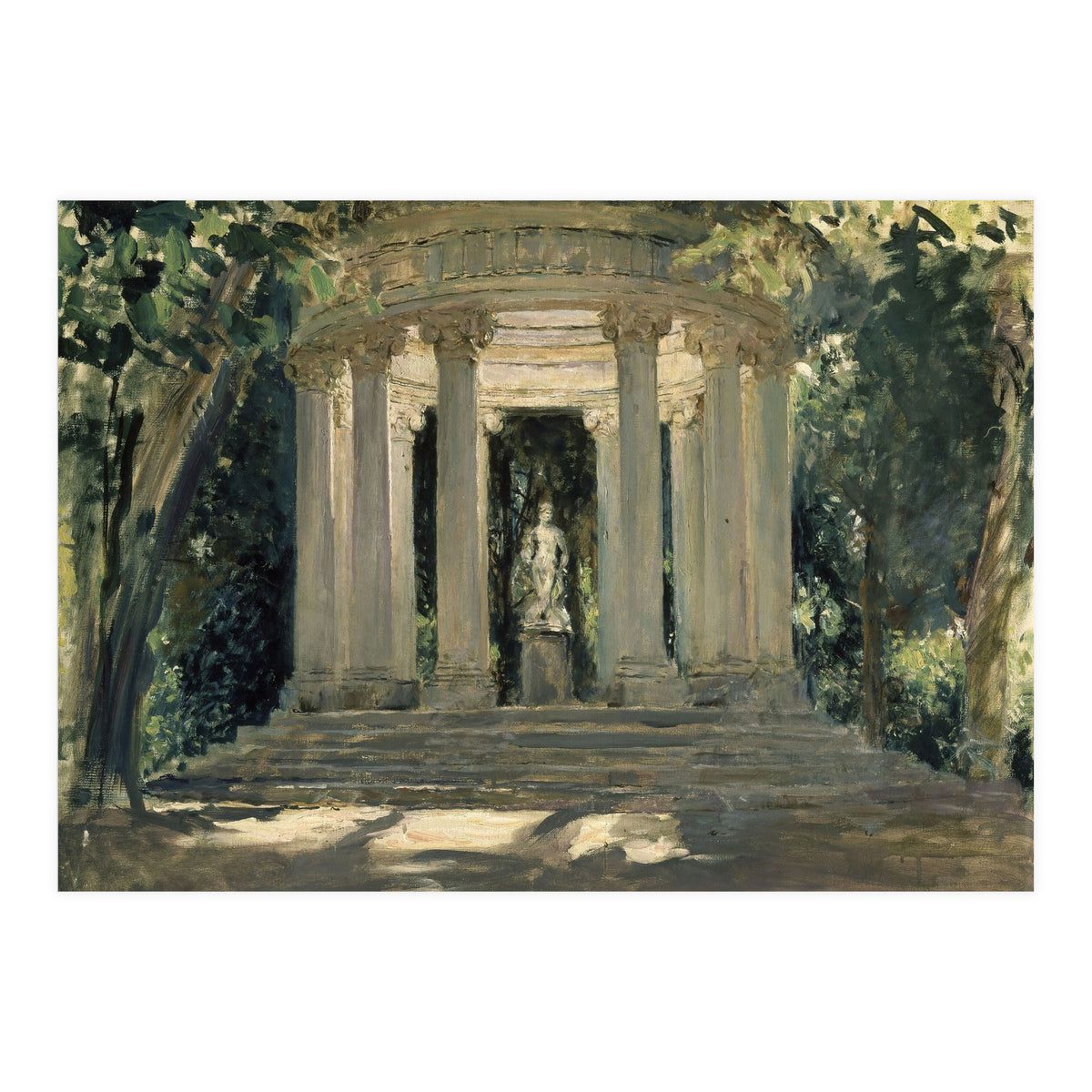 THE VILLA ADRIANA OF TIVOLI (ROME) - 1926 - OIL ON CANVAS - 0.60 X 0.70 M. (Print Only)