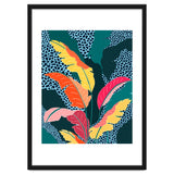 Teal & Tangerine, Botanical Nature Jungle Plants, Maximalism Eclectic Pop Of Color, Tropical Banana Leaves Bohemian Contemporary thumbnail