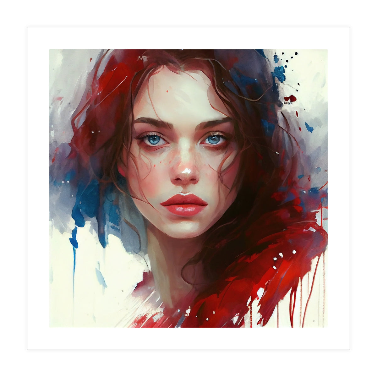 Modern Fairy Tale Blue Eyed Portrait (Print Only)