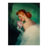 Portrait Of A Pinup Bride In White Dress And A Flower Boukuet (Print Only) thumbnail