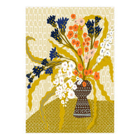 Floral Contemporary Still Life Mustard Yellow (Print Only)