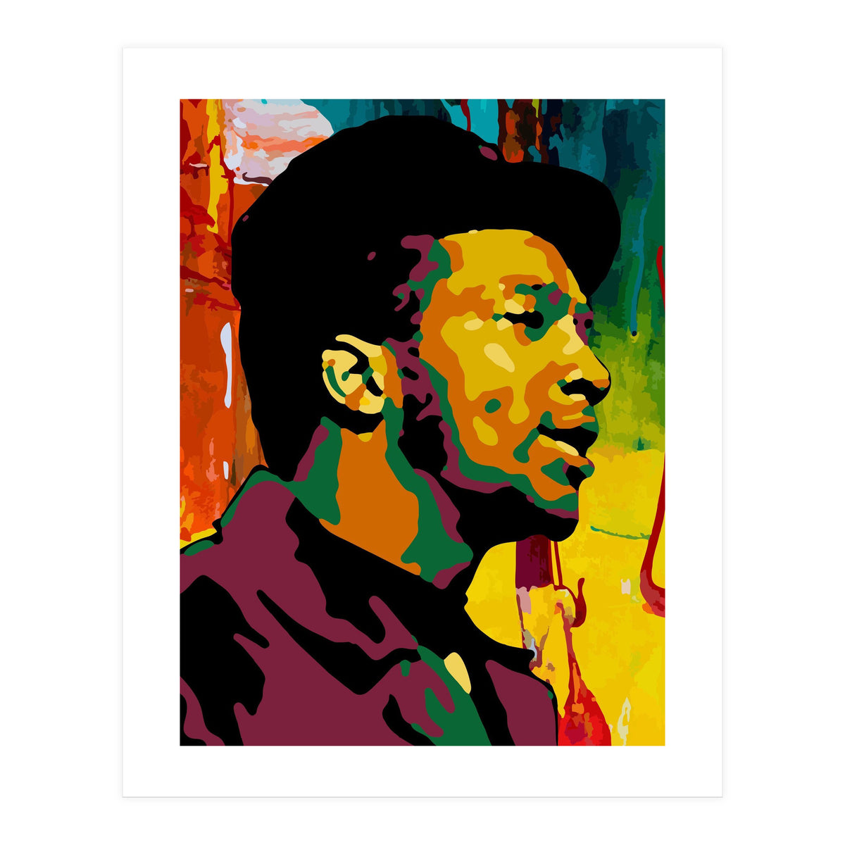 Fred Hampton Colorful Abstract Art (Print Only)