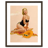 Pinup Woman Is Posing On A Beach thumbnail