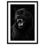 Black leopard with colorful eyes portrait thumbnail