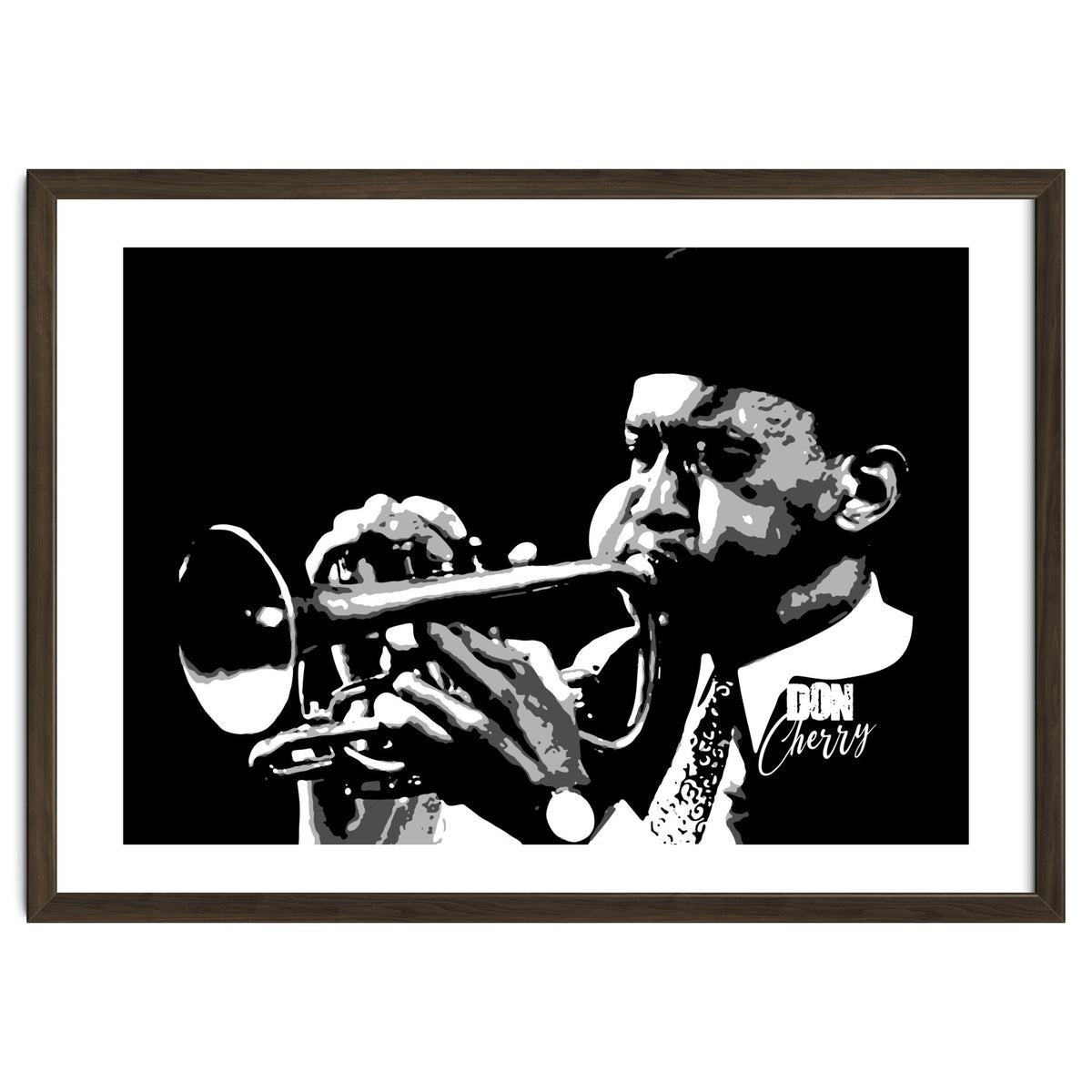 Don Cherry American Jazz Trumpeter in Grayscale