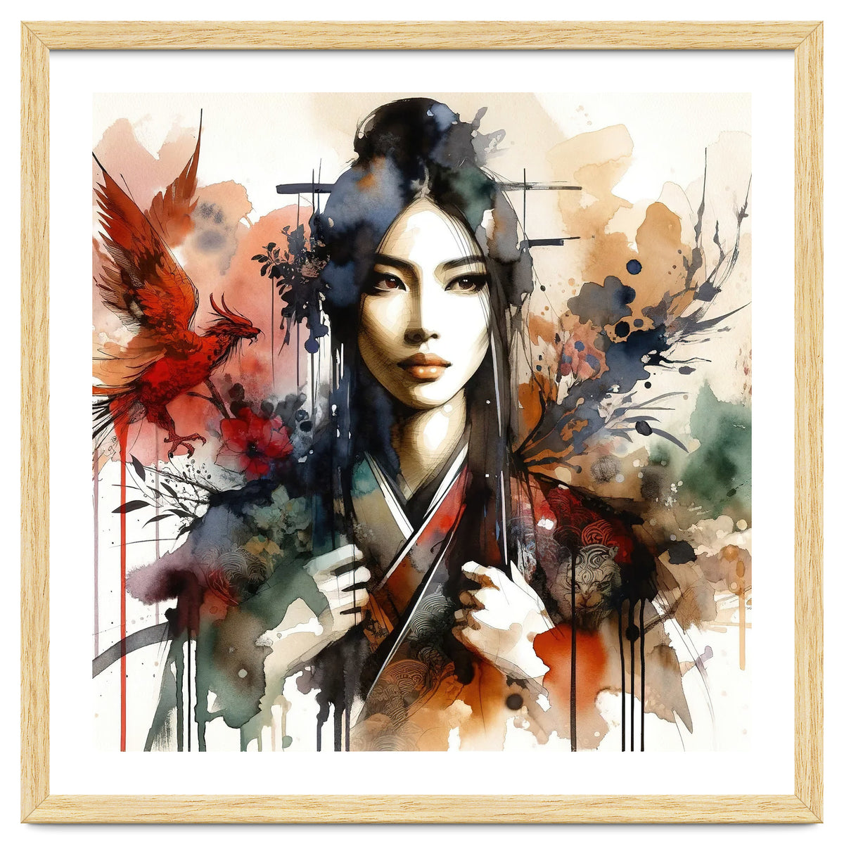 Phoenix Spirit Asian Warrior Portrait