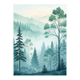 Ethereal Misty Pine Forest Watercolor Art (Print Only) thumbnail