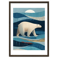 Polar Bear In The Blue Arctic