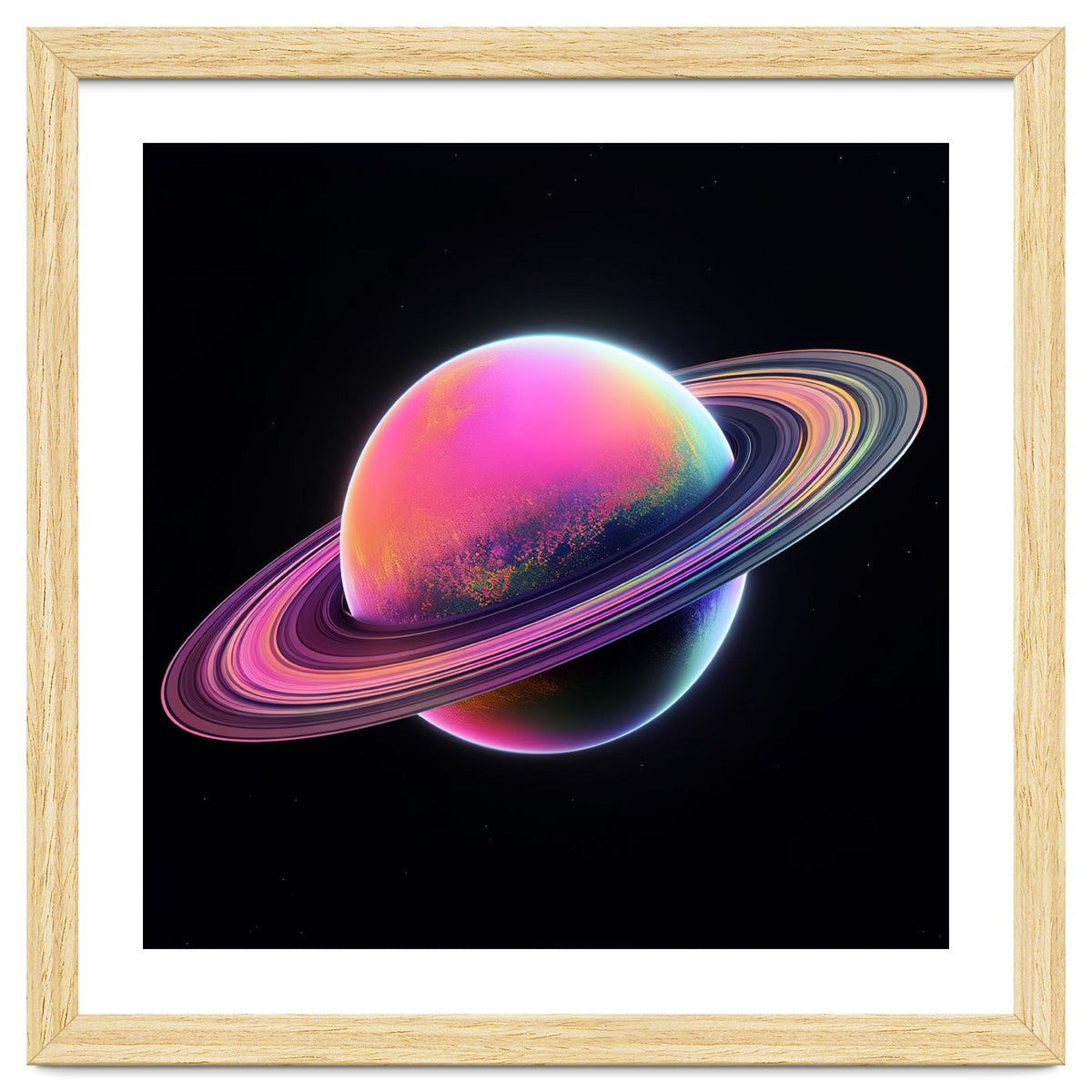 Neon Nebula Planet: Surreal Cosmic Illustration