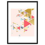 Gold Abstraction, Abstract Eclectic Colorful Geometrical, Blush Pastel Metallic Chic Graphic Design thumbnail