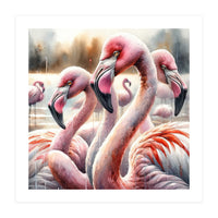 Watercolor Flamingos (Print Only)