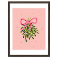 Mistletoe And Pink Bow