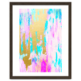 Meraki, Abstract Gold Painting, Colorful Graphic Design, Golden Pink Blue Eclectic Luxe Illustration thumbnail