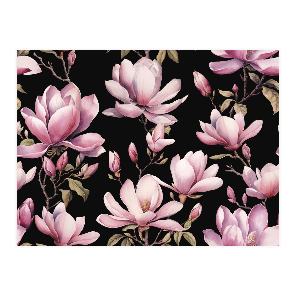 Magnolia Spring Romance Black (Print Only)