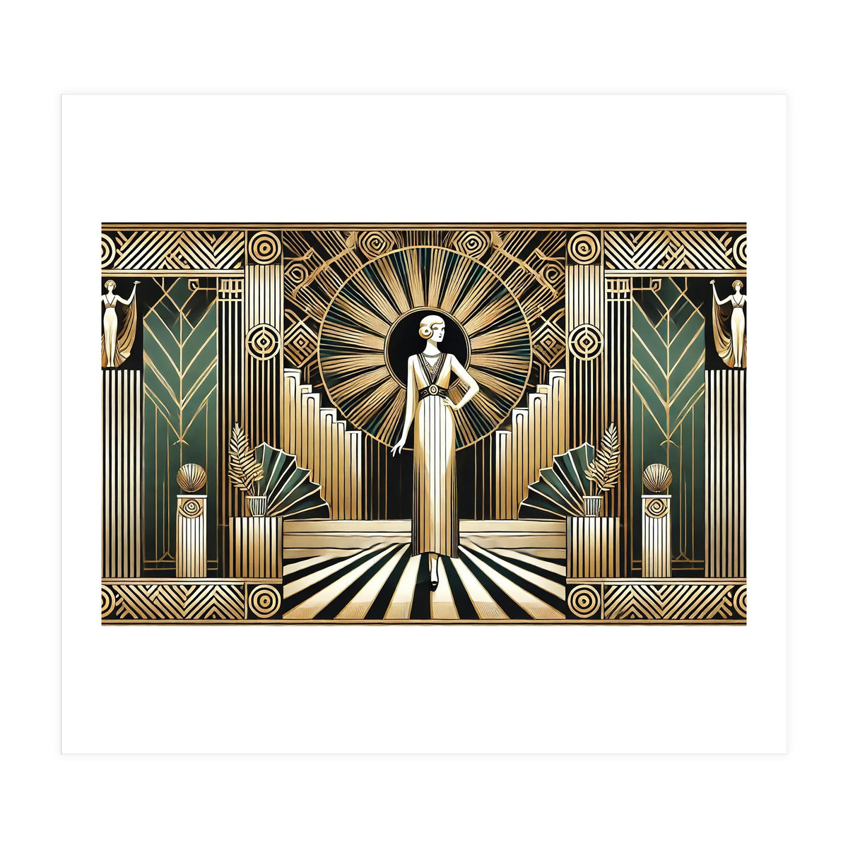 Golden Twenties Flair In Art Deco (Print Only)