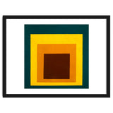 JOSEF ALBERS - HOMAGE TO THE SQUARE DARK GREEN YELLOW ORANGE BROWN thumbnail