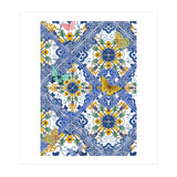 Sicilian Italian Tiles Butterflies And Flowers (Print Only) thumbnail