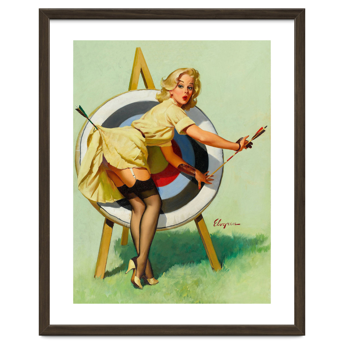 Pinup Sexy Girl On A Target
