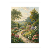 Enchanted English Cottage Garden Oil Painting (Print Only) thumbnail