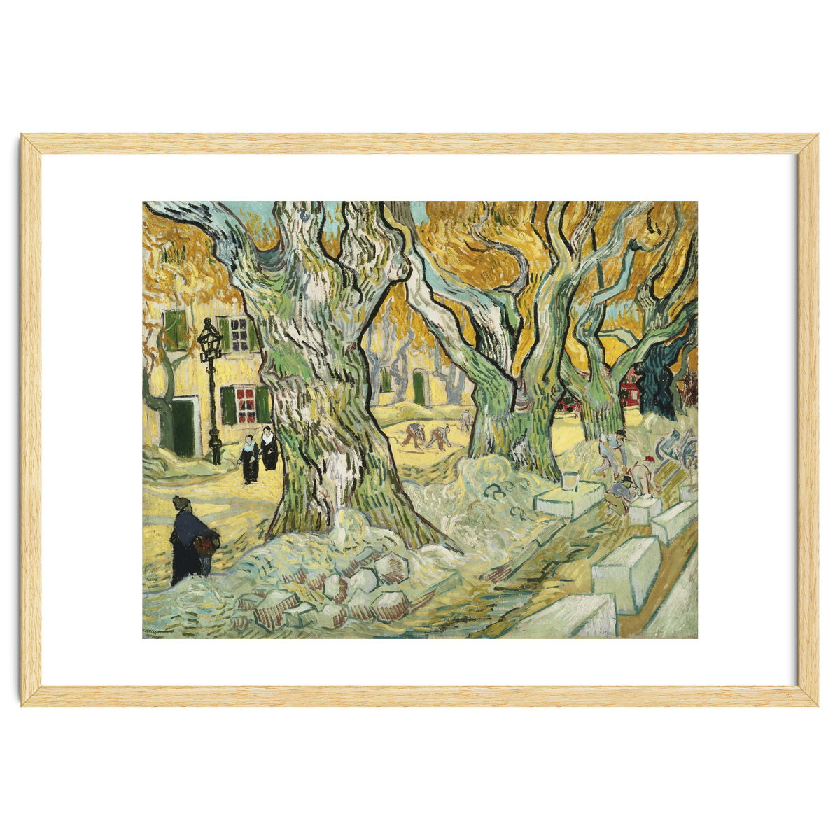 VINCENT VAN GOGH: The Road Menders. Date/Period: 1889. Painting. Oil on canvas.