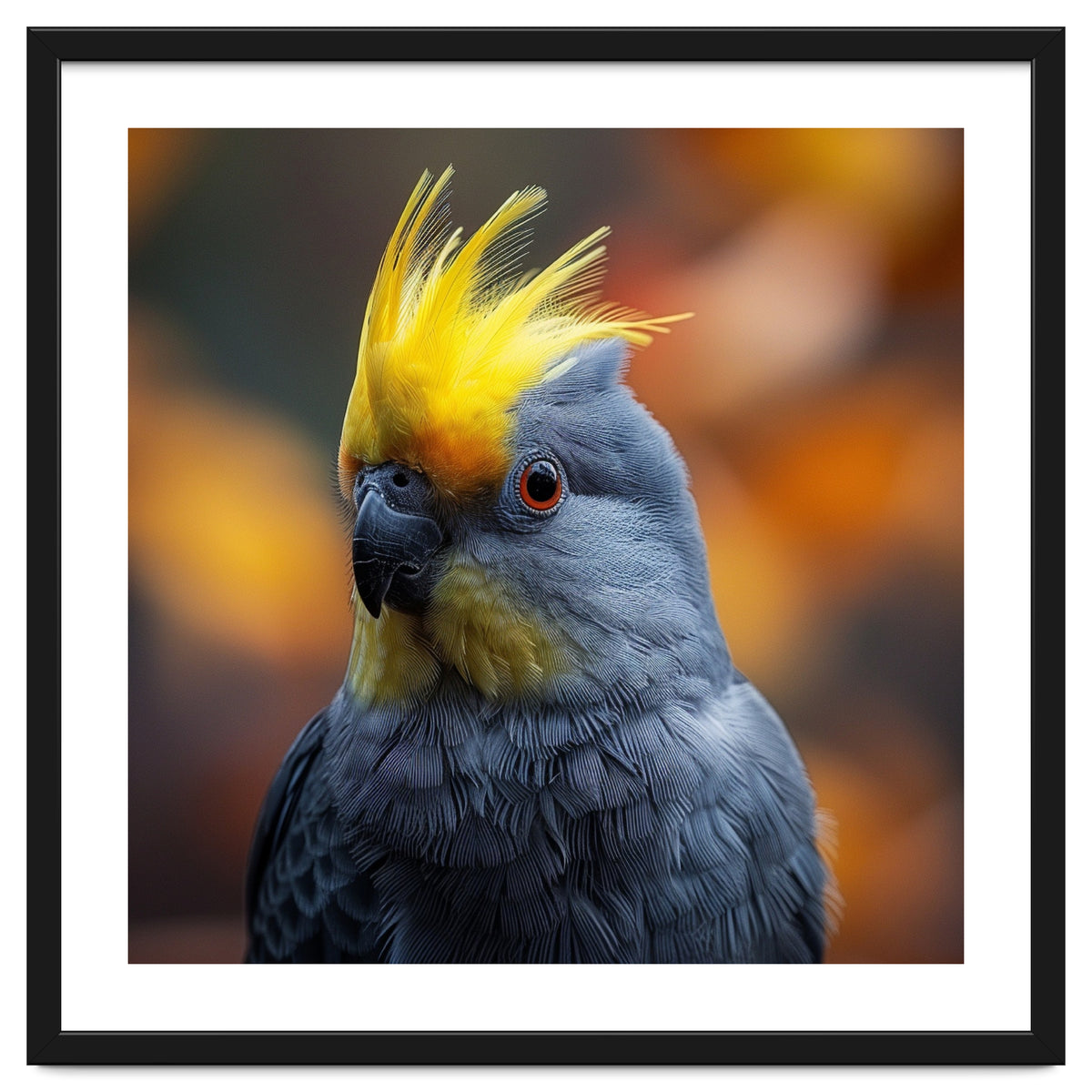 Close-up Portrait of a Yellow Cockatoo in the Wild.