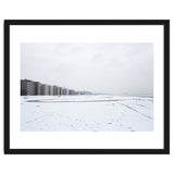 Traces of driving a car on a snowy coast thumbnail