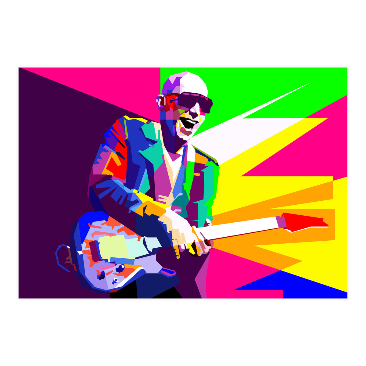 Joe Satriani Rock Guitar Instrumental Pop Art WPAP   (Print Only)