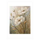 Elegant White Anemone Floral Oil Painting (Print Only) thumbnail