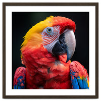 Scarlet Macaw Parrot Headshot Vibrant Colors