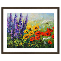Radiant Summer Wildflower Meadow Oil Painting