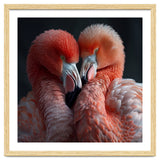 Two Flamingos Together Showing Affection thumbnail