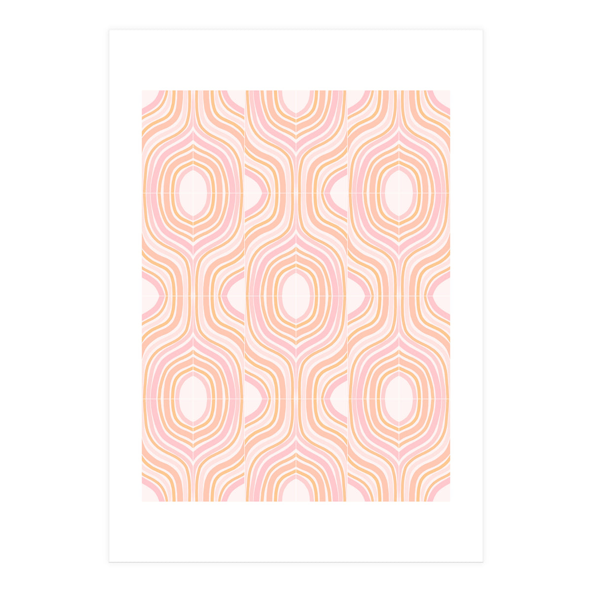 Peachy Marbled Tiles (Print Only)