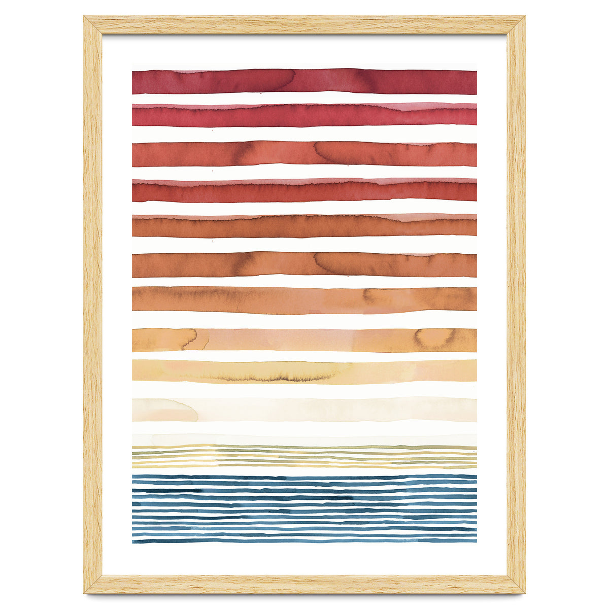 Watercolour Sunset Stripes Orange