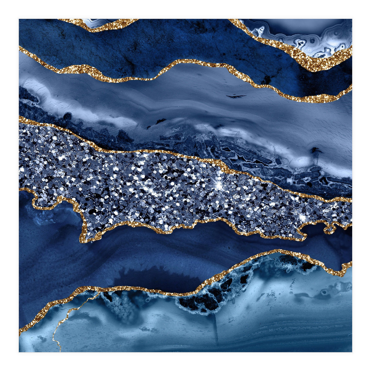 Agate Glitter Ocean Texture 07  (Print Only)