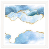 Blue & Gold Glitter Agate Texture 06