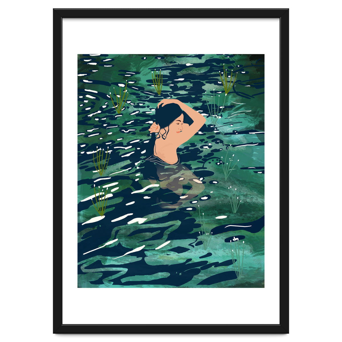 The Birth Of A Lake, Wild Nature Landscape Painting, Bohemian Woman Free Spirit