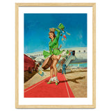 Sexy Pinup Brunette Experiencing Sudden Wind At The Airport thumbnail