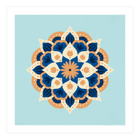 Mandala flower - orange and blue (Print Only)