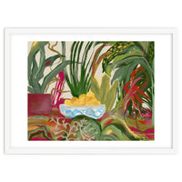 Tropical Table of Lemons still life expressionism oil