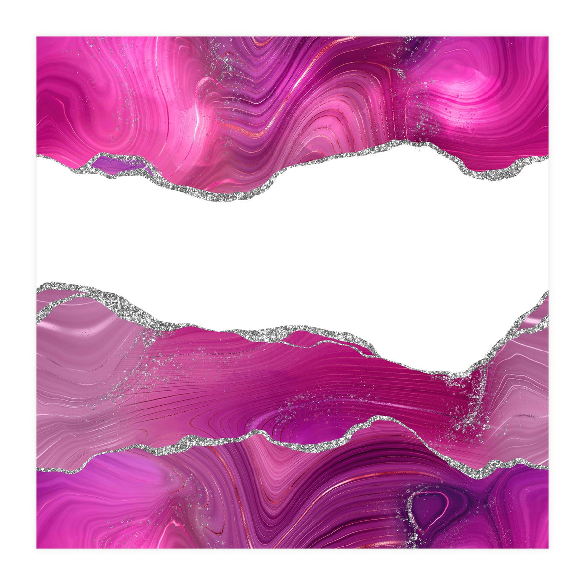 Magenta & Silver Agate Texture 08  (Print Only)