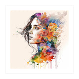 Quiet Muse In Watercolor Blooms (Print Only) thumbnail