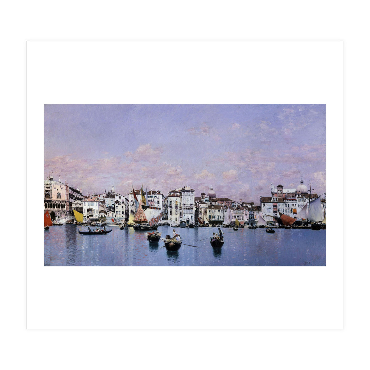 'La riva degli Schiavoni en Venecia', 1873, Oil on canvas, 42 cm x 72 cm. (Print Only)