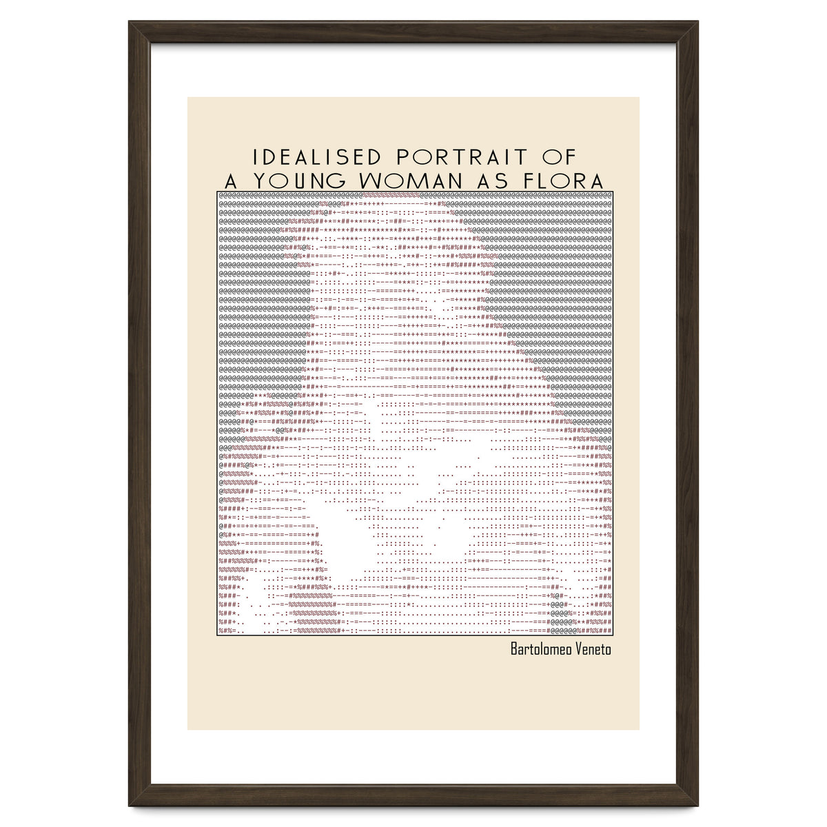 Idealised Portrait of a Young Woman as Flora – Bartolomeo Veneto (ascii art)