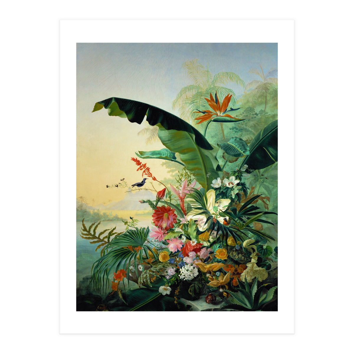 Fleurs exotique, 1836 Exotic flowers from tropical countries. Canvas, 162 x 121 cm. (Print Only)