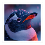 Close Up Penguin With Snowflakes On Head (Print Only) thumbnail