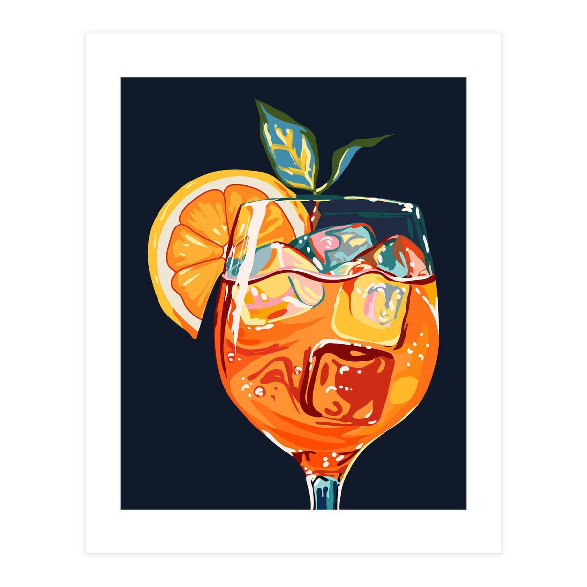 Hawaiian Cocktail, Fresh Orange Fruity Mimosa, Pop Of Color Food Bohemian Eclectic Modern Drink (Print Only)