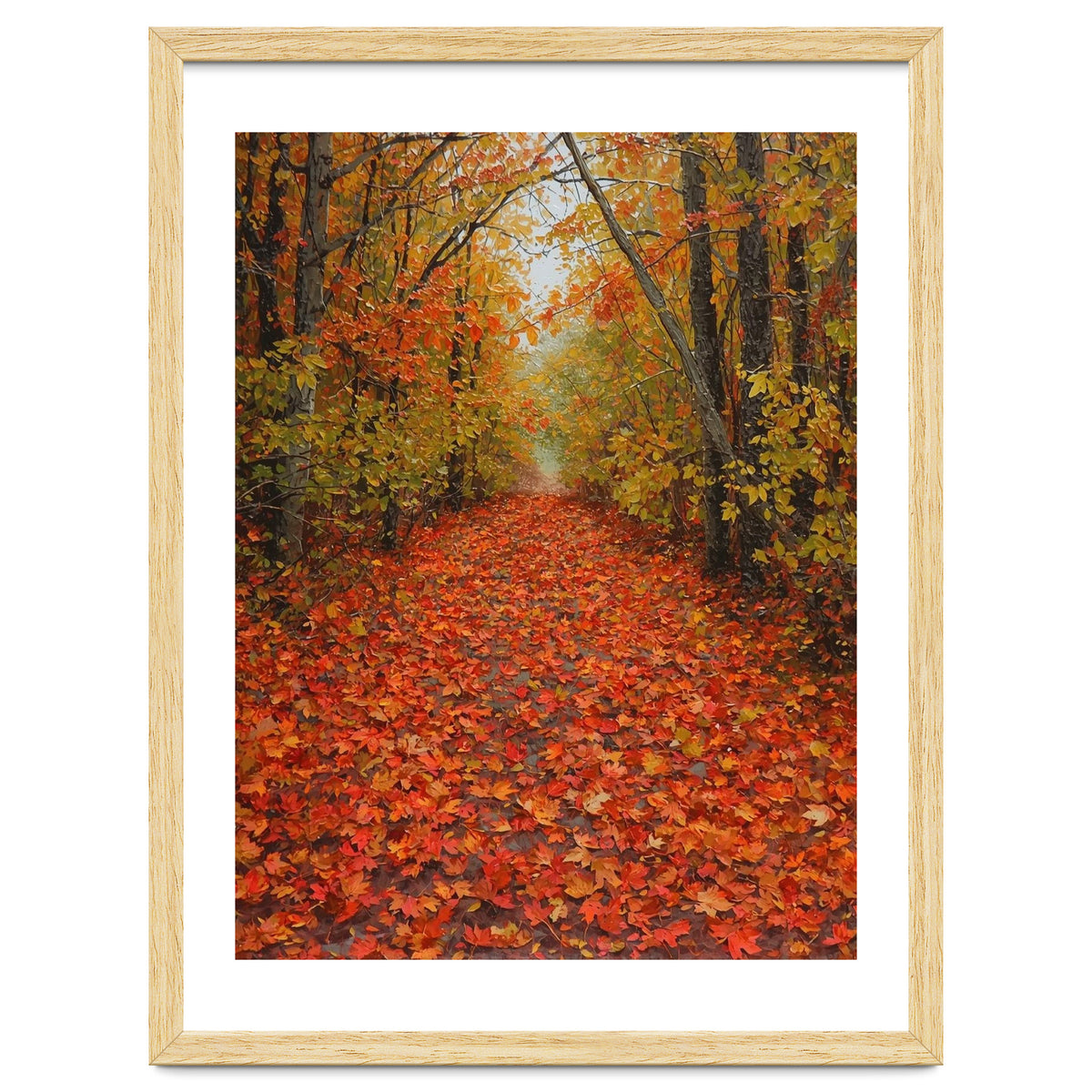 Lush Autumn Forest Path Covered