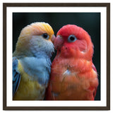 Two Lovebirds Nuzzling Close Up Portrait thumbnail