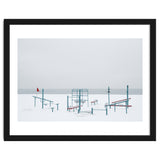 Playground in the winter snow beach thumbnail